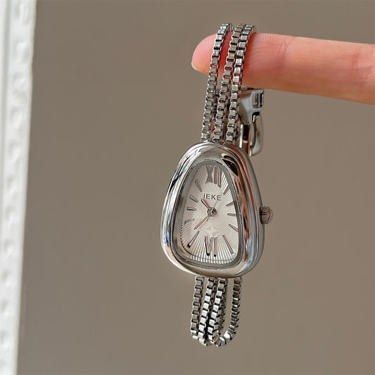 Classic Gold/Silver Snake Head Chain Watch for Women