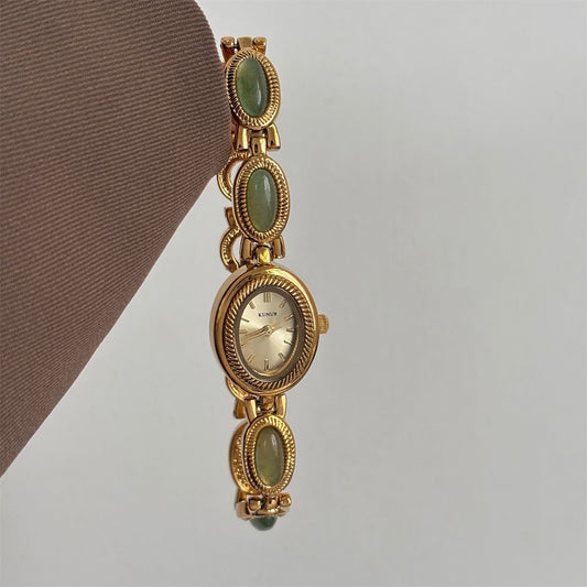 Vintage Natural Tiger’s Eye Stone Bracelet Watch