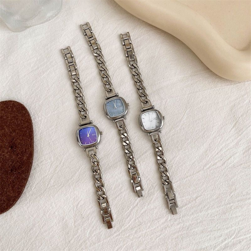 Square stainless steel elegant bracelet watch