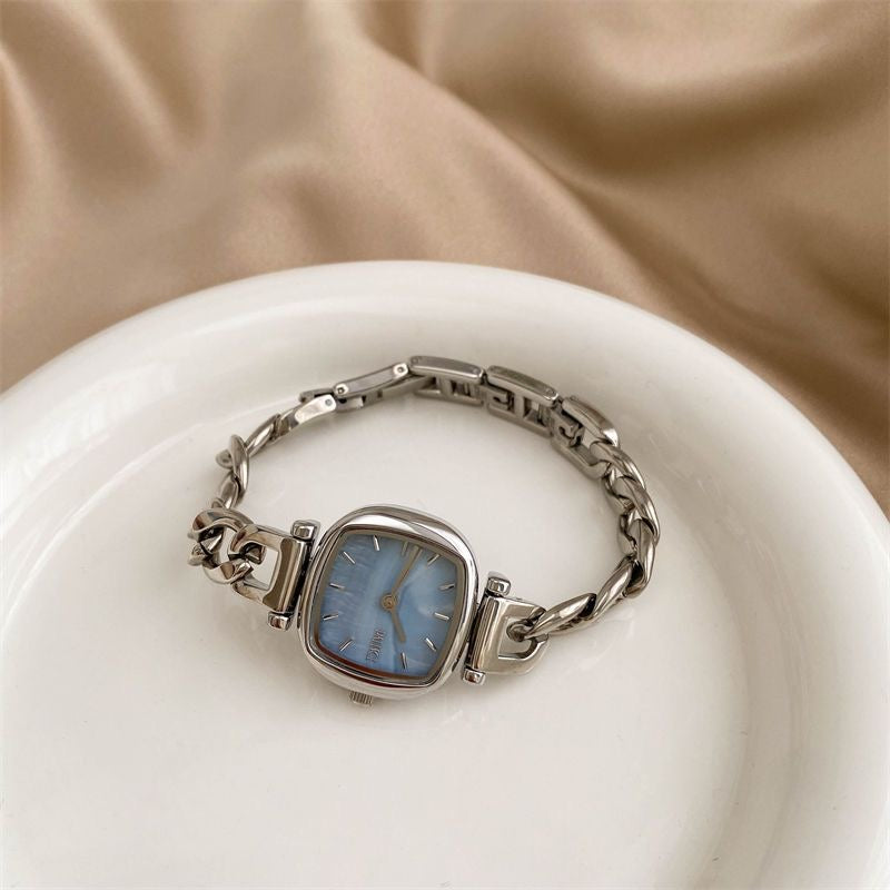 Square stainless steel elegant bracelet watch